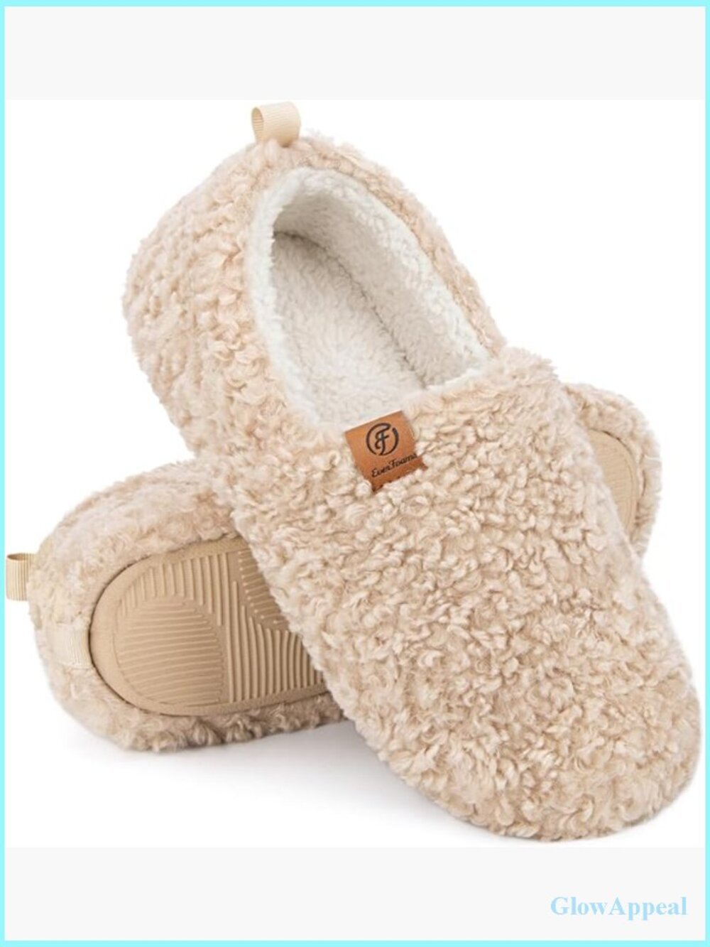 Women's Soft Curly Faux Wool Slippers Memory Foam Non-Slip Sole